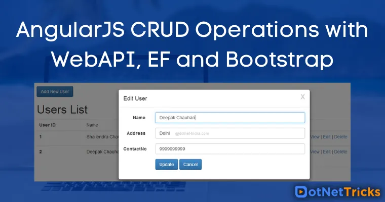 AngularJS CRUD Operations with WebAPI, EF and Bootstrap