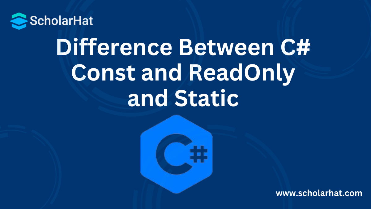 Difference Between C# Const and ReadOnly and Static