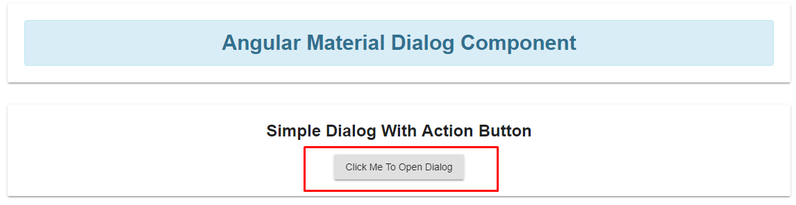 Angular Material Dialog Component - Before Click