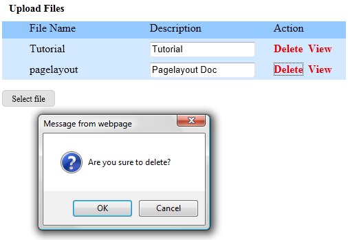 Delete file from Server