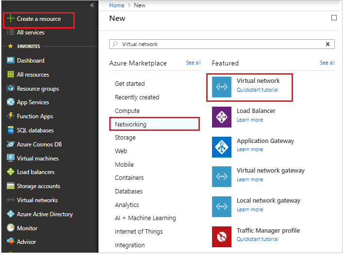 Create a Virtual Network using the Azure Portal