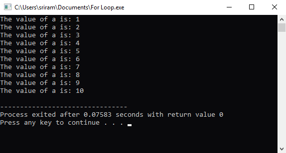 Loop Statements in C++