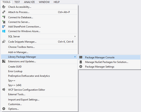 Visual Studio Package Manager Console