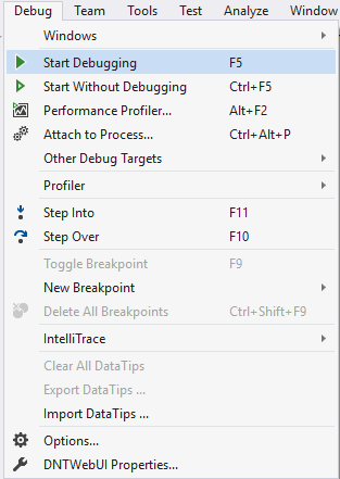 Visual Studio Keyboard Shortcut - F5 & Ctrl-F5