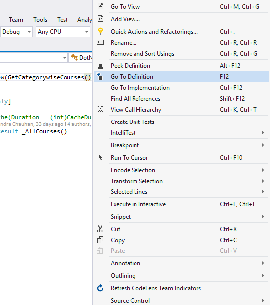 visual studio shortcuts for c# readonly property