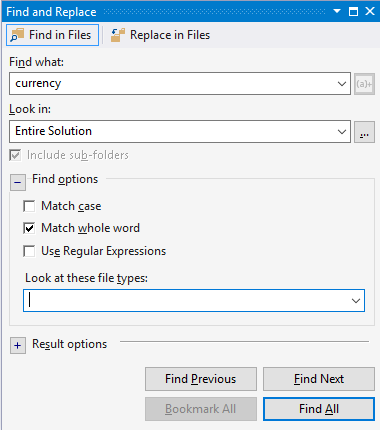 Visual Studio Keyboard Shortcut - Ctrl-Shift-F